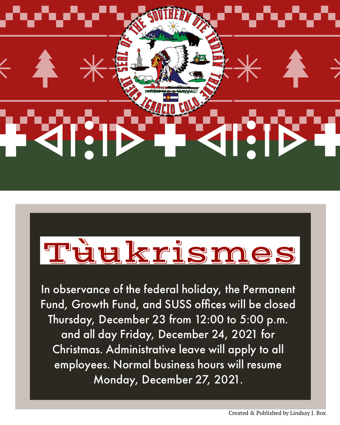Tribal Office Christmas Hours