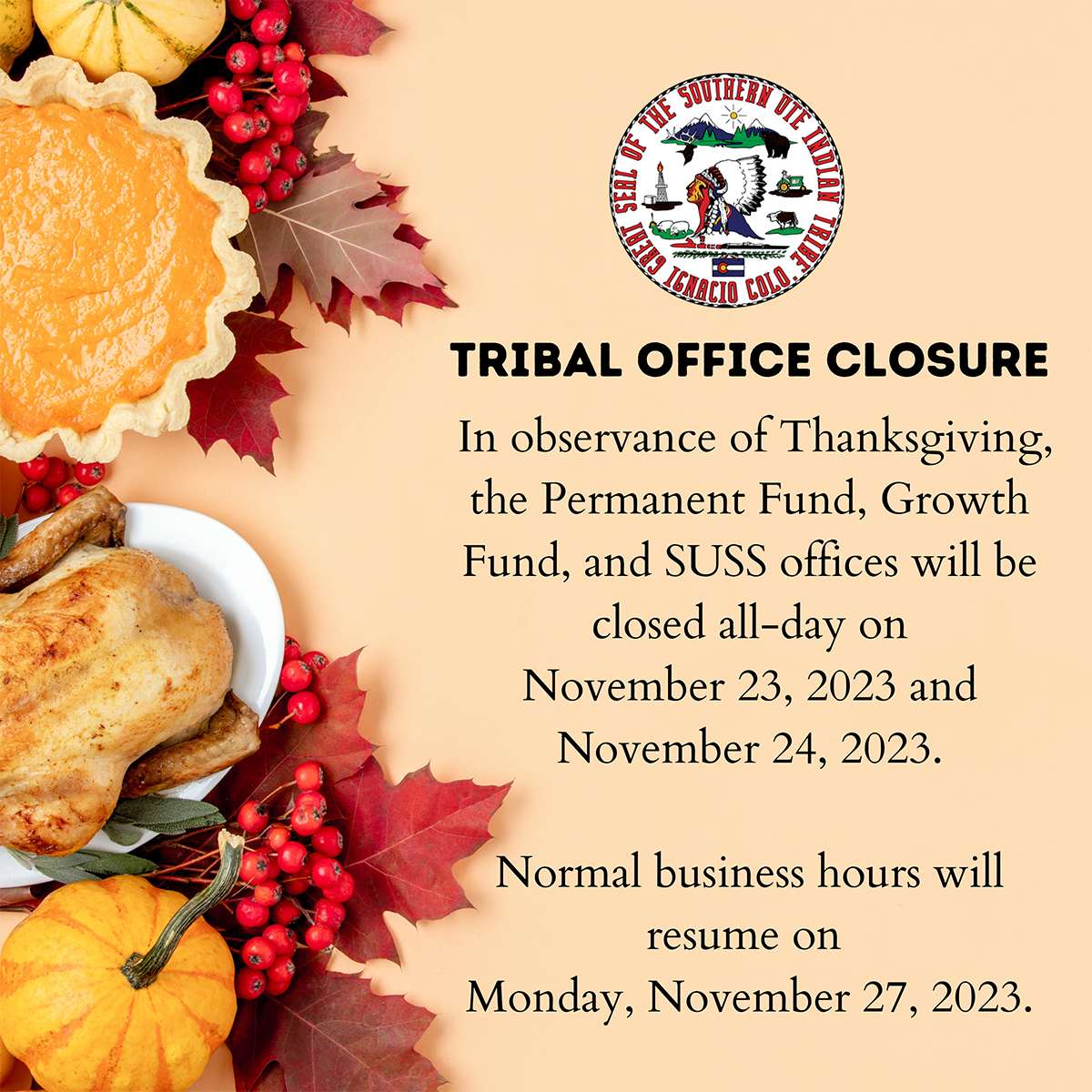 Tribal Offices, Tribal Departments & Tribal Enterprises Closure