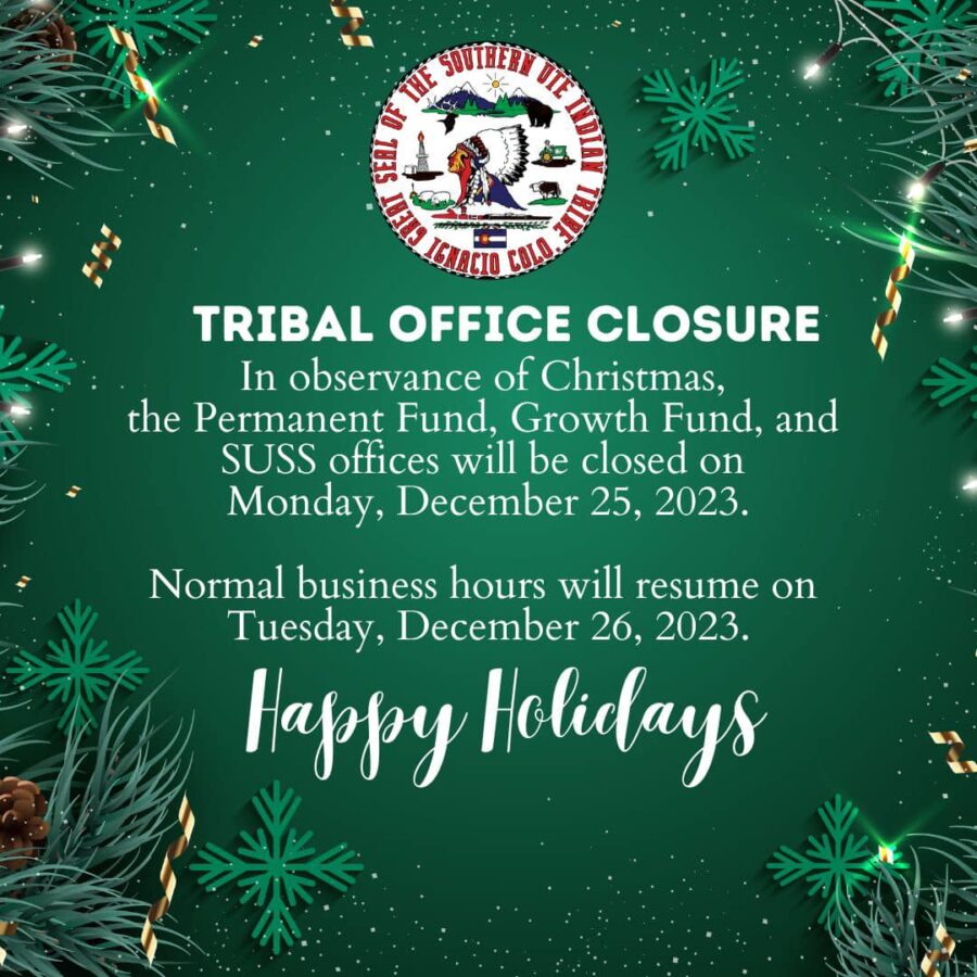 Tribal Offices, Tribal Departments & Tribal Enterprises Closure