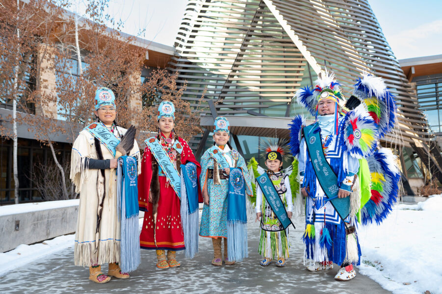 2023-2024 Royalty (left to right): Miss Southern Ute - Autumn Sage, Junior Miss Southern Ute - Maleina Carel, Little Miss Southern Ute - Shayne White Thunder, Southern Ute Brave Alternate – Theoden Greany, Southern Ute Brave – Henry Whiteskunk II