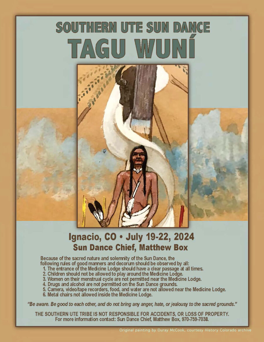 2023 Sun Dance July 19-22, 2024 Sun Dance Chief Matthew Box.