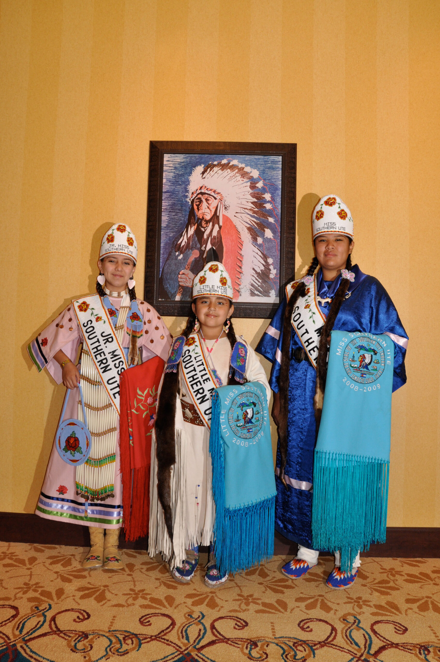 Miss Southern Ute - Trinity Taylor, Jr Miss Southern Ute - Brianna GoodTracks-Alires, Little Miss Southern Ute - Ellie Seibel, Little Miss Southern Ute Alternate - Izabella Howe