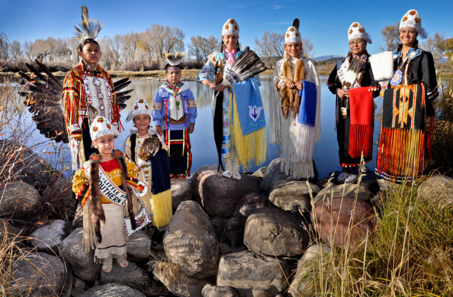 (from left) Carlos Whiteman, D'vondra Garcia, Eufemia Pardo, Amarante Pardo, Sage Medicine Blanket, Serena Fournier, Kelsi Monroe, Sage Rohde