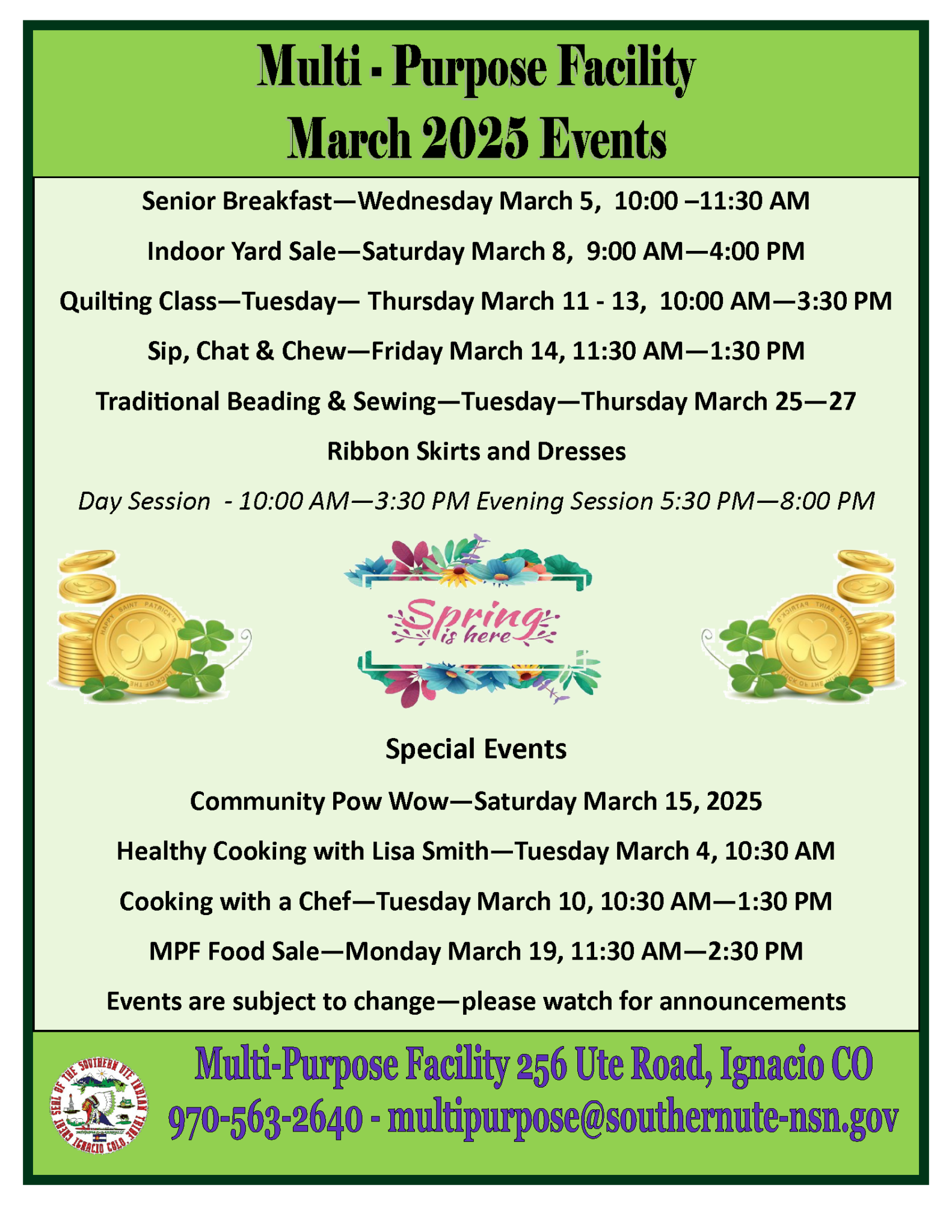 SU MPF March Events 2025 – Southern Ute Indian Tribe