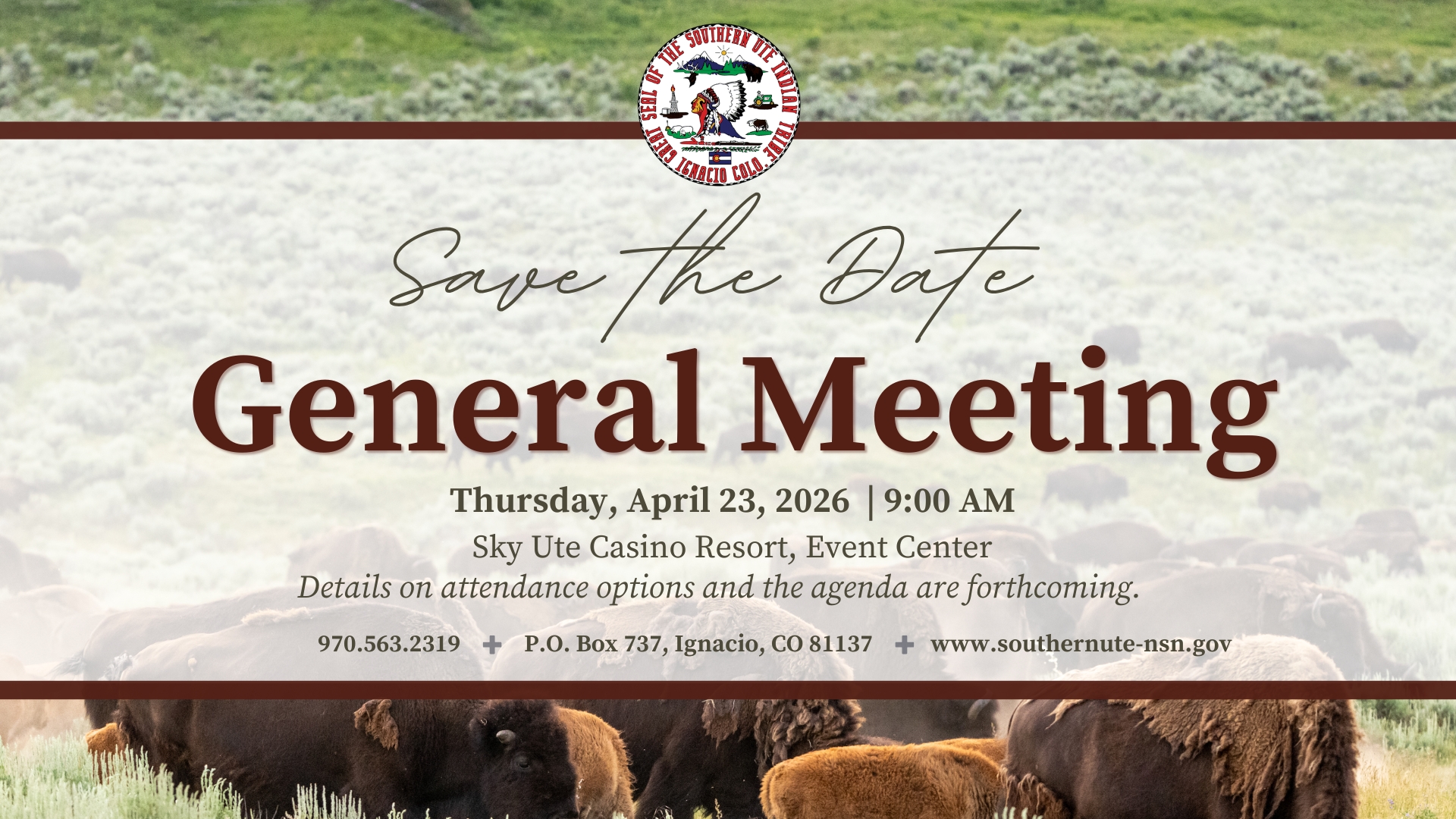 2026 General Meeting Save the Date – Southern Ute Indian Tribe